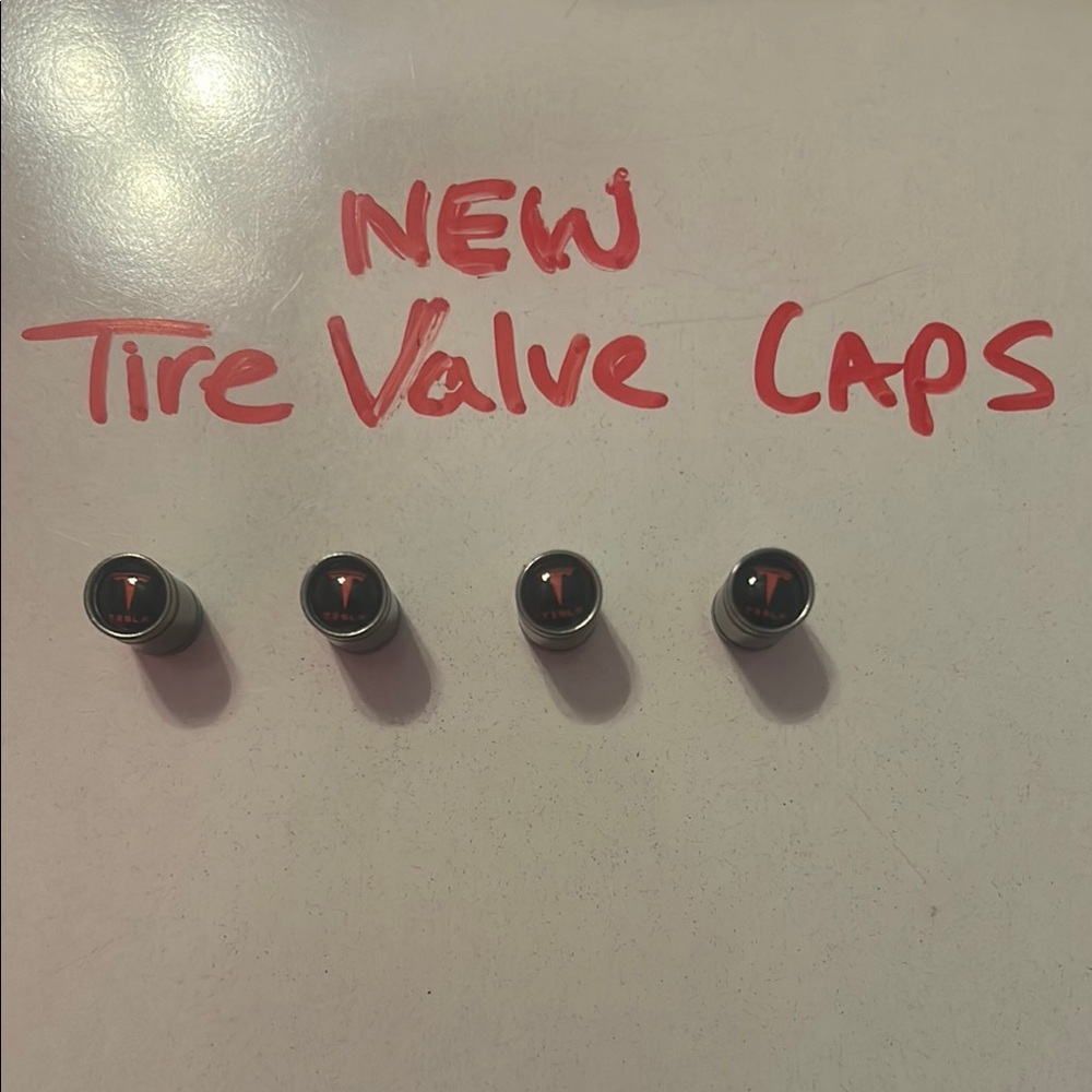 Tesla Silver Tire Valve Caps